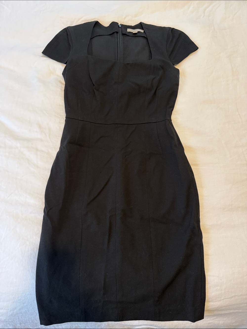 Banana Republic Black Short-Sleeve Midi Dress